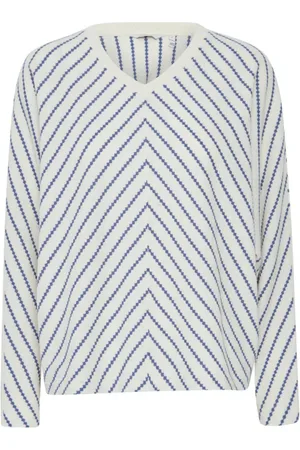 B YOUNG Pull col V à rayures femme Byruni Sweat 2