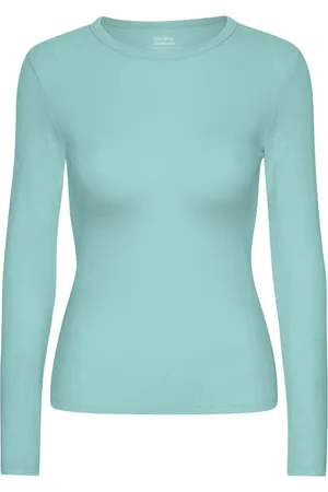 Colorful Standard T-shirt manches longues femme Organic Teal Blue
