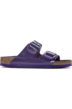 Birkenstock Mules femme Arizona Big Buckle Natural Leather Patent