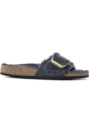 Birkenstock Mules femme Madrid Big Buckle Shearling Oiled Leather