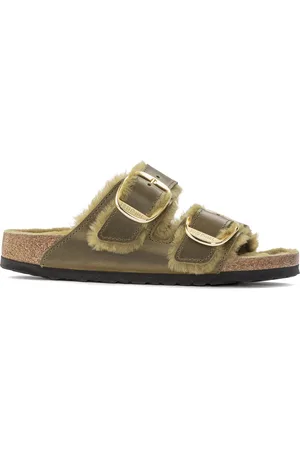 Birkenstock Mules femme Arizona Big Buckle Shearling Oiled Leather