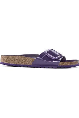 Birkenstock Mules femme Madrid Big Buckle Natural Leather Patent