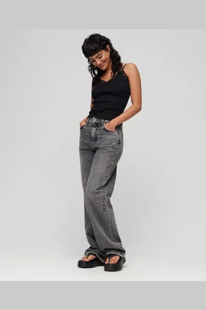 Superdry Débardeur caraco côtelé en coton bio à liseré en dentelle femme Vintage