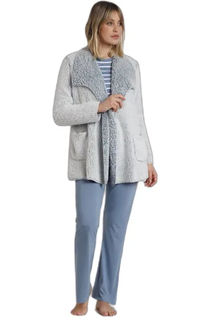 Admas Peignoir chaud manches longues femme Fluida
