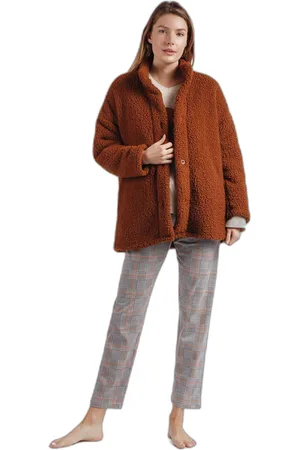 Admas Peignoir chaud manches longues femme Puppy