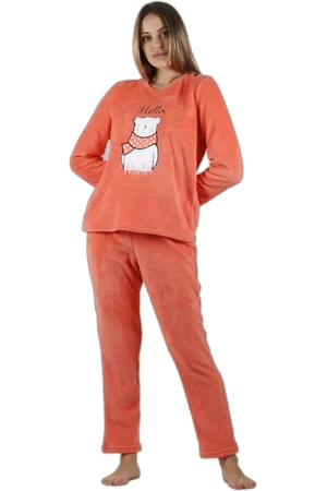 Admas Pyjama chaud manches longues femme Hello Winter