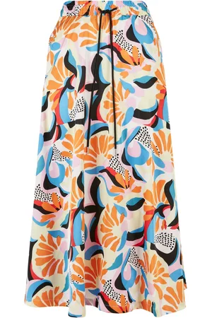 Urban classics Jupe mi-longue en satin AOP femme