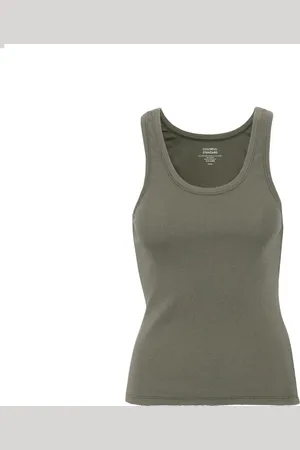 Colorful Standard Débardeur côtelé femme Organic dusty olive