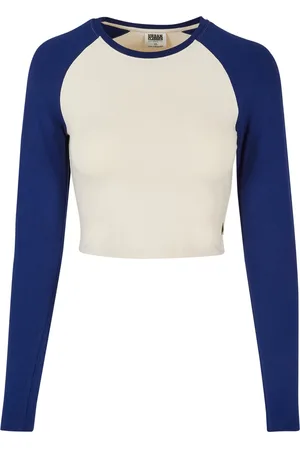 Urban classics T-shirt crop manches longues biologique femme Retro Baseball