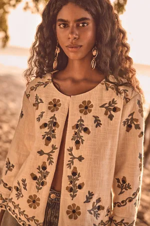 MAISON 123 Veste cassi b en coton brodé