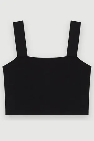 Maje Crop Top En Maille À Bretelles