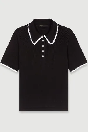 Maje Polo En Maille Pointelle