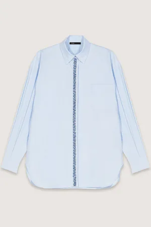 Maje Chemise En Popeline Avec Strass