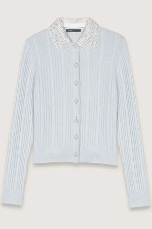 Maje Cardigan À Col Bijoux Amovible