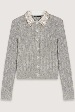 Maje Cardigan À Col Bijoux Amovible