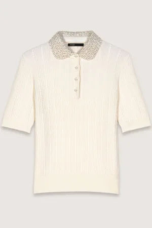 Maje Polo En Maille À Col Amovible