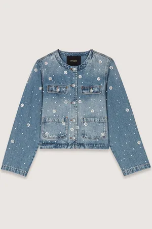 Maje Veste En Denim Brodé
