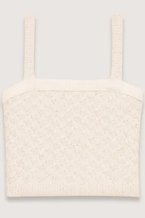 Maje Top Court En Maille Effet Tweed