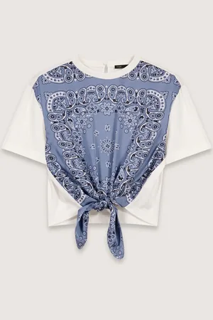 Maje Tee-shirt Noué Avec Imprimé