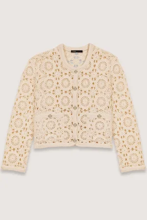 Maje Cardigan Court À Crochet