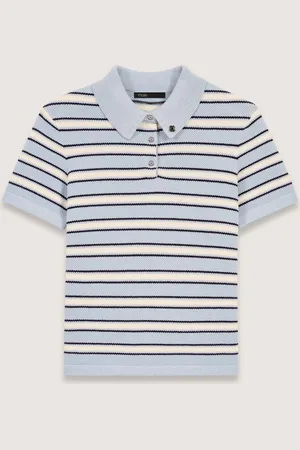 Maje Polo En Maille À Rayures