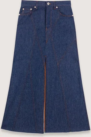 Maje Jupe Longue En Denim