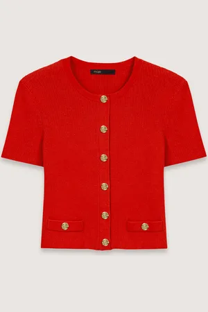 Maje Cardigan Court À Boutons Dorés