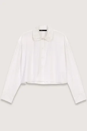 Maje Chemise Courte À Col Brodé