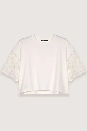 Maje Tee-shirt À Manches En Crochet