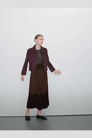 Massimo Dutti Jupe Longue Fluide Plissée - - Xs - - Femme