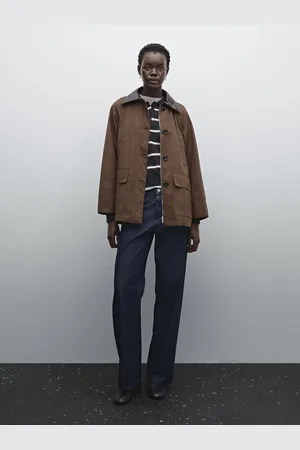 Massimo Dutti Parka En Cuir Amovible Coton Mélangé - - L - - Femme