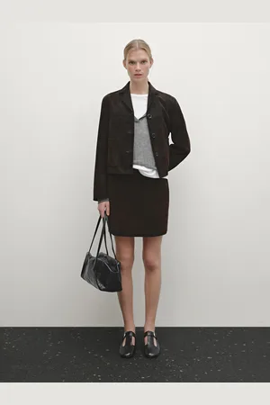 Massimo Dutti Minijupe En Cuir Type Daim - - L - - Femme