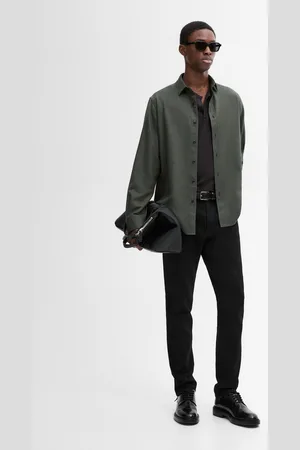 Massimo Dutti Chemise Serge 100 % Coton - Vert Vigoré - Xl - - Homme