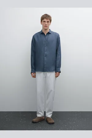 Massimo Dutti Chemise Regular Fit 100 % Lin - - L - - Homme