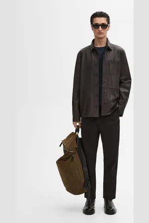 Massimo Dutti Chemise Avec Poche Poitrine En Cuir Nappa - - Xl - - Homme