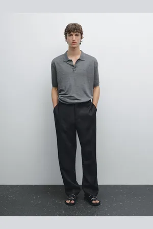Massimo Dutti Polo En Maille 100 % Lin - - M - - Homme