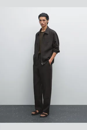 Massimo Dutti Blouson Pied-De-Poule 100 % Lin - - S - - Homme
