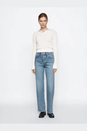 Massimo Dutti Jean Straight Taille Haute En Coton Mélangé - - 40 - - Femme