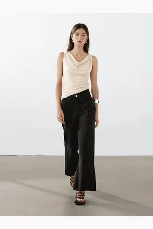 Massimo Dutti Top Sans Manches À Décolleté Drapé - - Xs - - Femme
