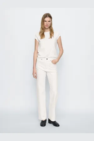 Massimo Dutti Jean Straight Taille Haute En Coton Mélangé - - 38 - - Femme