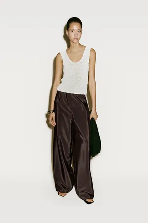 Massimo Dutti Top Tressé En Cuir Et Daim - Limited Edition - - M - - Femme