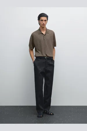 Massimo Dutti Polo En Maille 100 % Lin - - L - - Homme