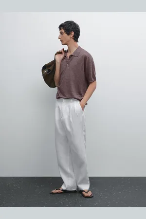 Massimo Dutti Polo En Maille 100 % Lin - - M - - Homme