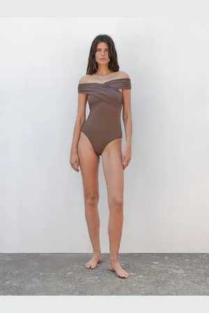 Massimo Dutti Maillot De Bain Bandeau Bretelles Croisées - - M - - Femme