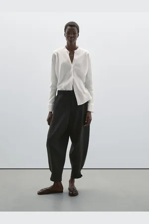 Massimo Dutti Pantalon Bouffant Avec Boucle Dans Le Bas - - 42 - - Femme