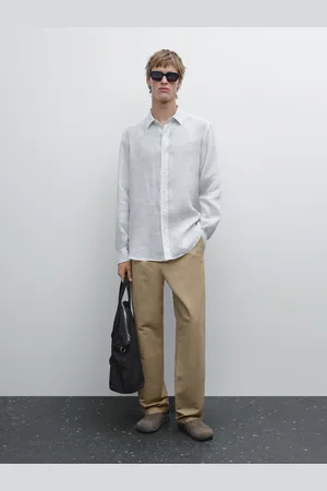 Massimo Dutti Chemise Lin Regular À Rayures - - L - - Homme