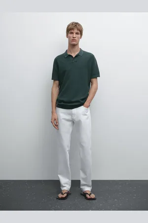 Massimo Dutti Pull En Maille 100 % Coton À Col Polo - - L - - Homme