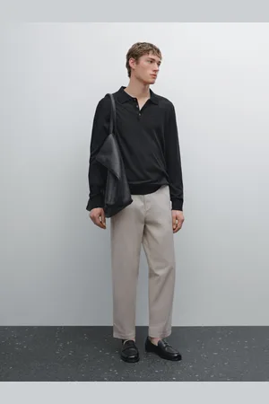 Massimo Dutti Pull En Maille De Lin À Col Polo - - M - - Homme