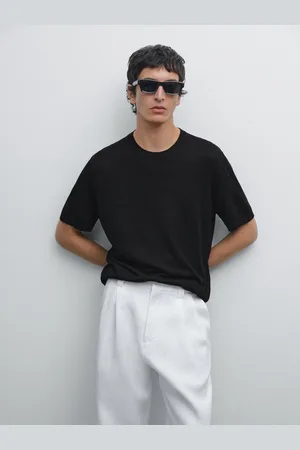 Massimo Dutti T-Shirt En Maille À Manches Courtes 100 % Lin - - Xxl - - Homme
