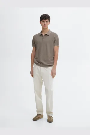 Massimo Dutti Pull Polo À Chevrons En Maille De Coton - - M - - Homme